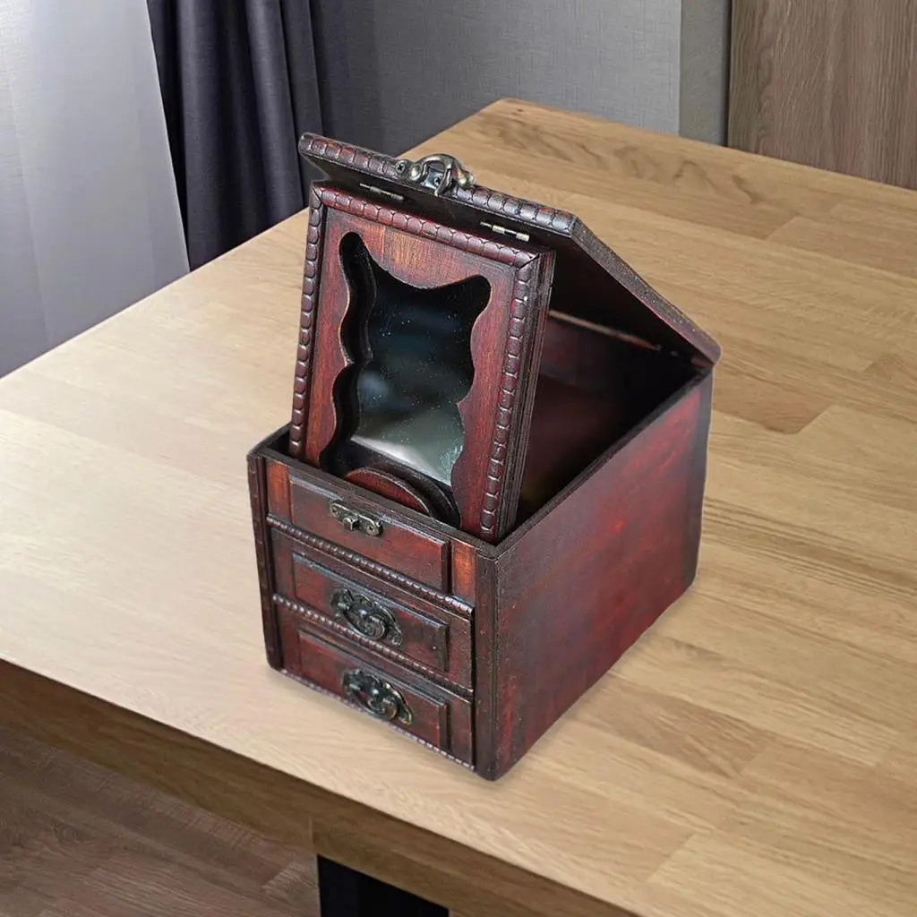 

Wooden Jewelry Box Jewelry Storage Box Rustic with Drawers Multifunctional