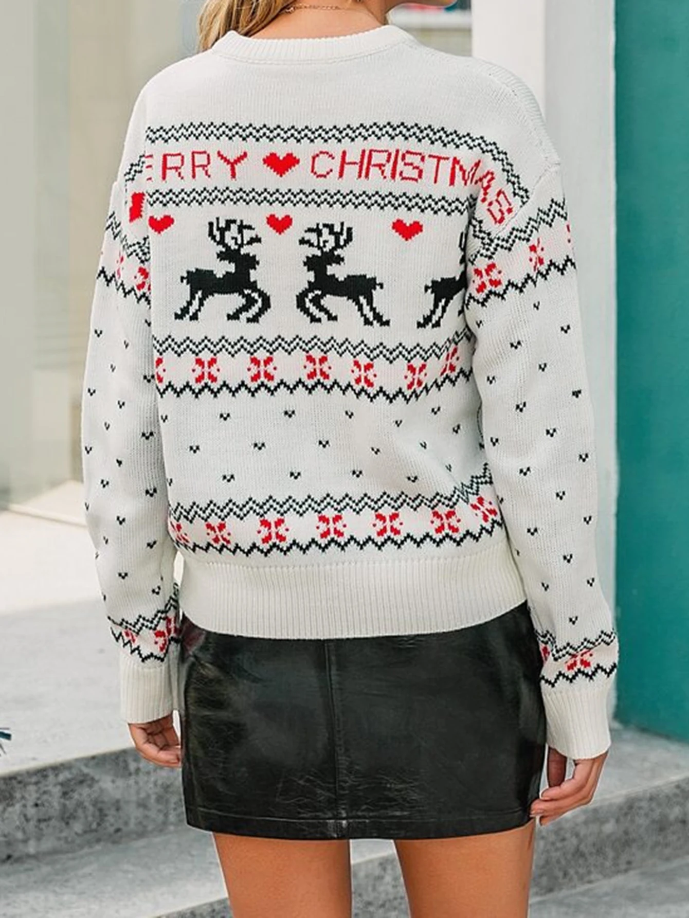 Estilo de viagem de negócios manga longa em torno do pescoço camisola cabido design manga reta sem decoração moda feminina topo