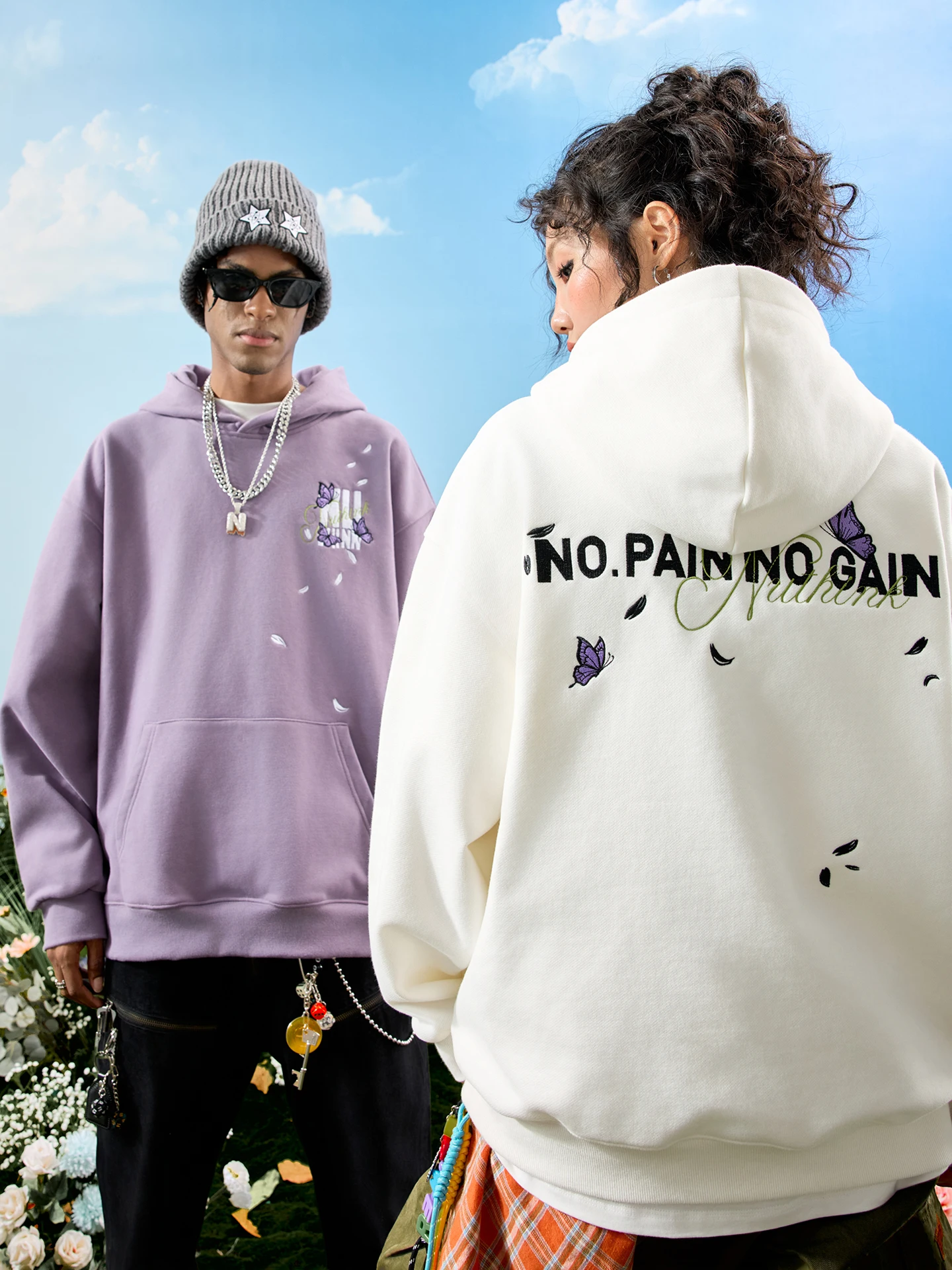 

Худи Nuthink в американском ретро-стиле, с вышивкой, модный дизайн, новая коллекция, весенний хлопковый свитшот