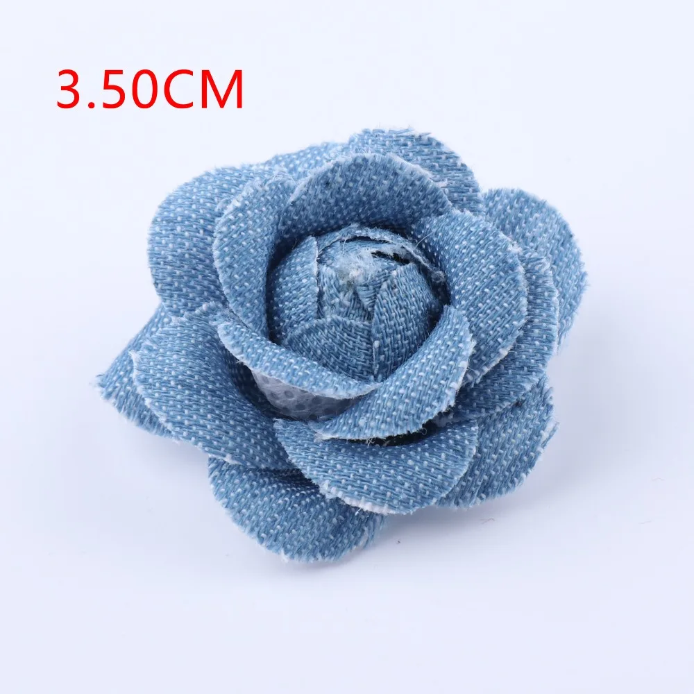 Fashion Denim Fabric Artificial Flowers Scrapbooking Lace Trim Denim Flower Clothes DIY Clothes Flower