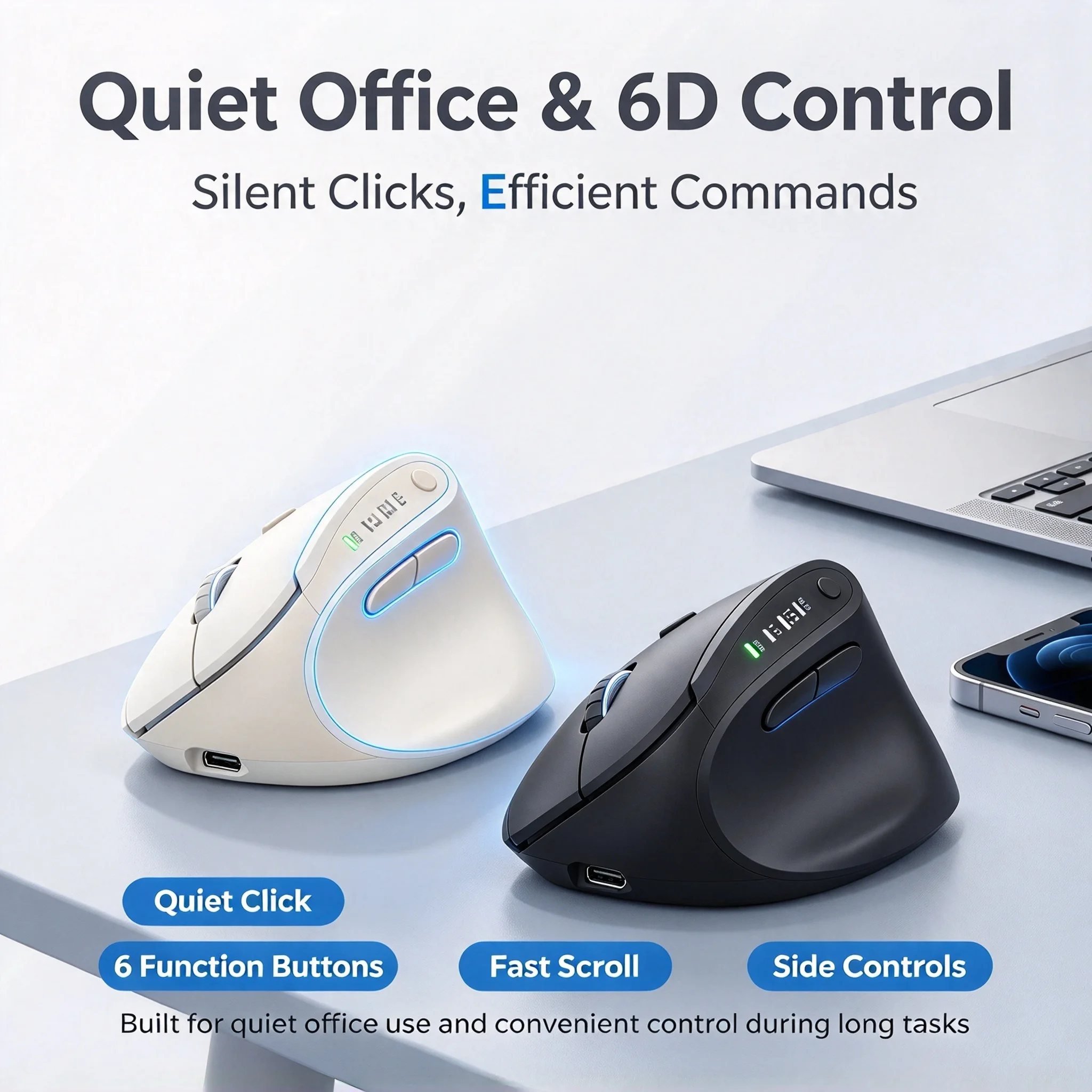 Bluetooth Wireless 2.4G Dual-Mode Optical Mouse 3200DPI Adjustable Ergonomic Office Stylish Portable Mouse For Computer Laptop