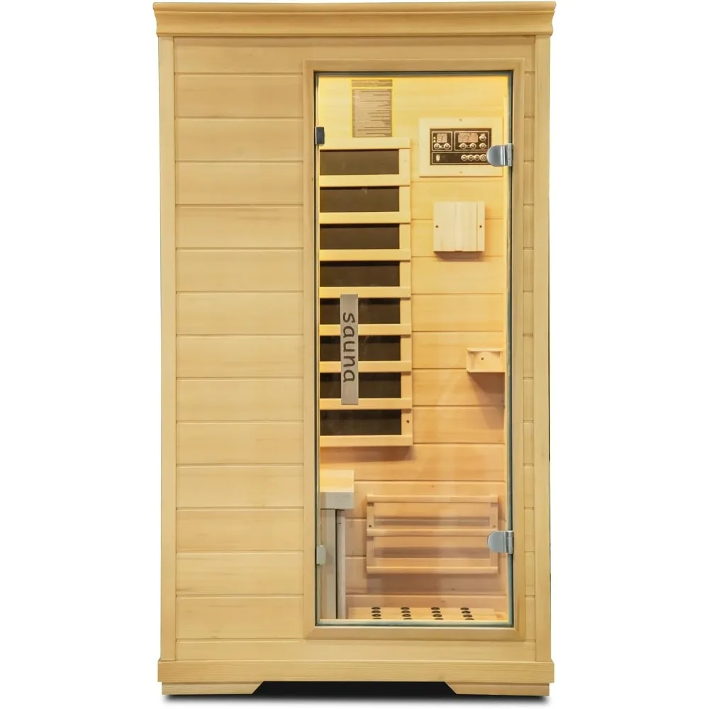 

Home Far Infrared Sauna Room,Indoor Hemlock Wood Dry Sauna,1050W/110 Sauna Birthday Gift, Digital Controler,Bluetooth Player