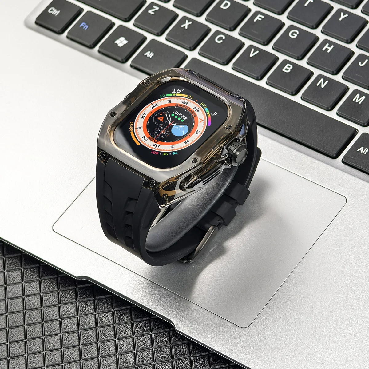 Modification Kit for Apple Watch Ultra 3 2 1 49mm Sport Rubber Strap For Iwatch Series Ultra 49mm Case Cover Accessories