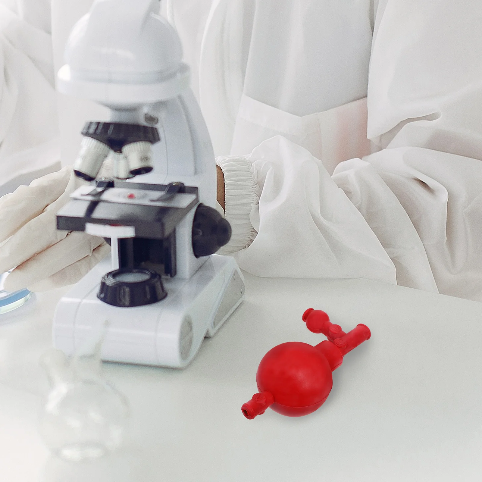 

Lab Pipette Filler Bulb Red Rubber Three Valve Suction Bulb Comfortable Grip for Industrial Mineral Scientific Pipette Filler