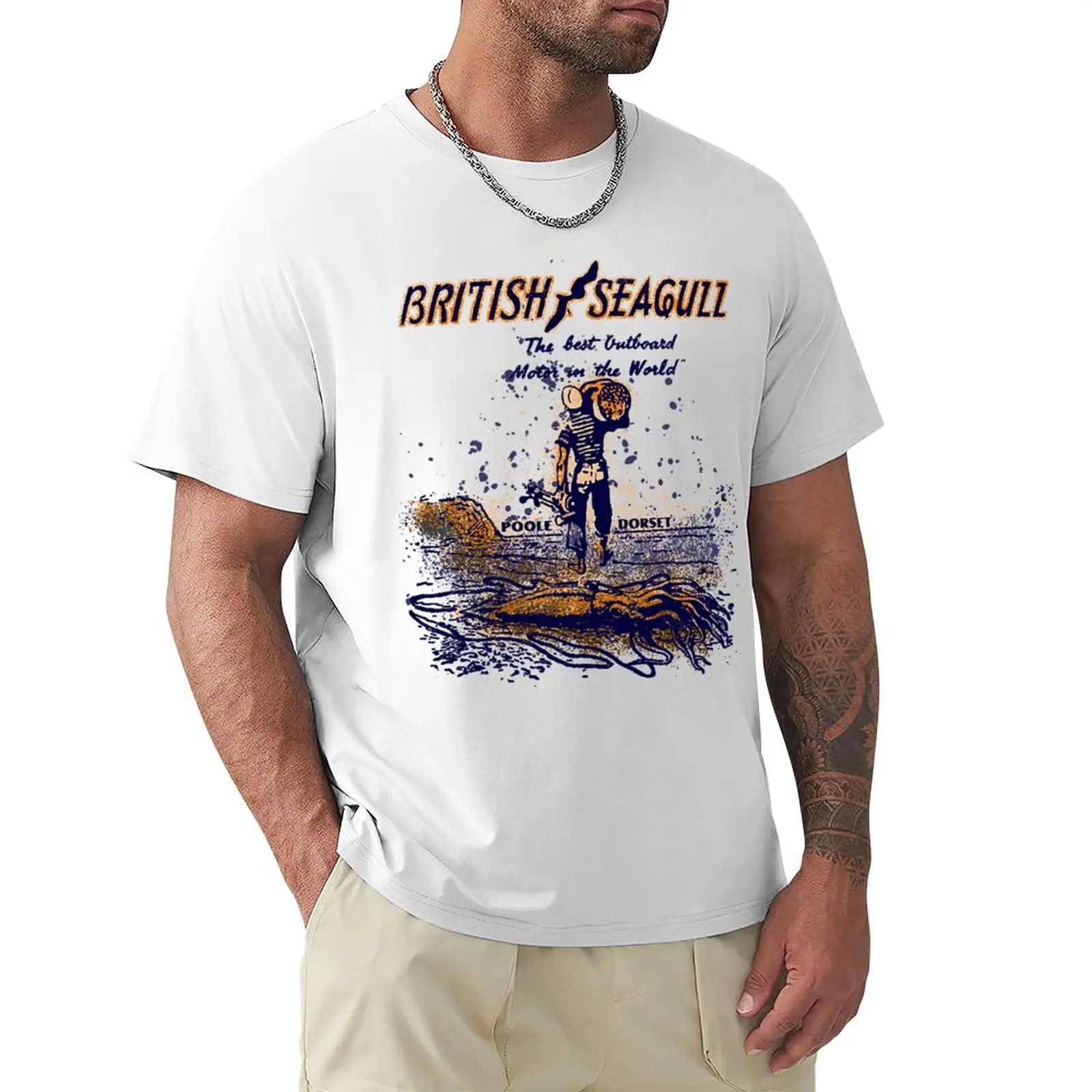 

British Seagull outboards T-Shirt sports fans korean fashion mens graphic t-shirts pack