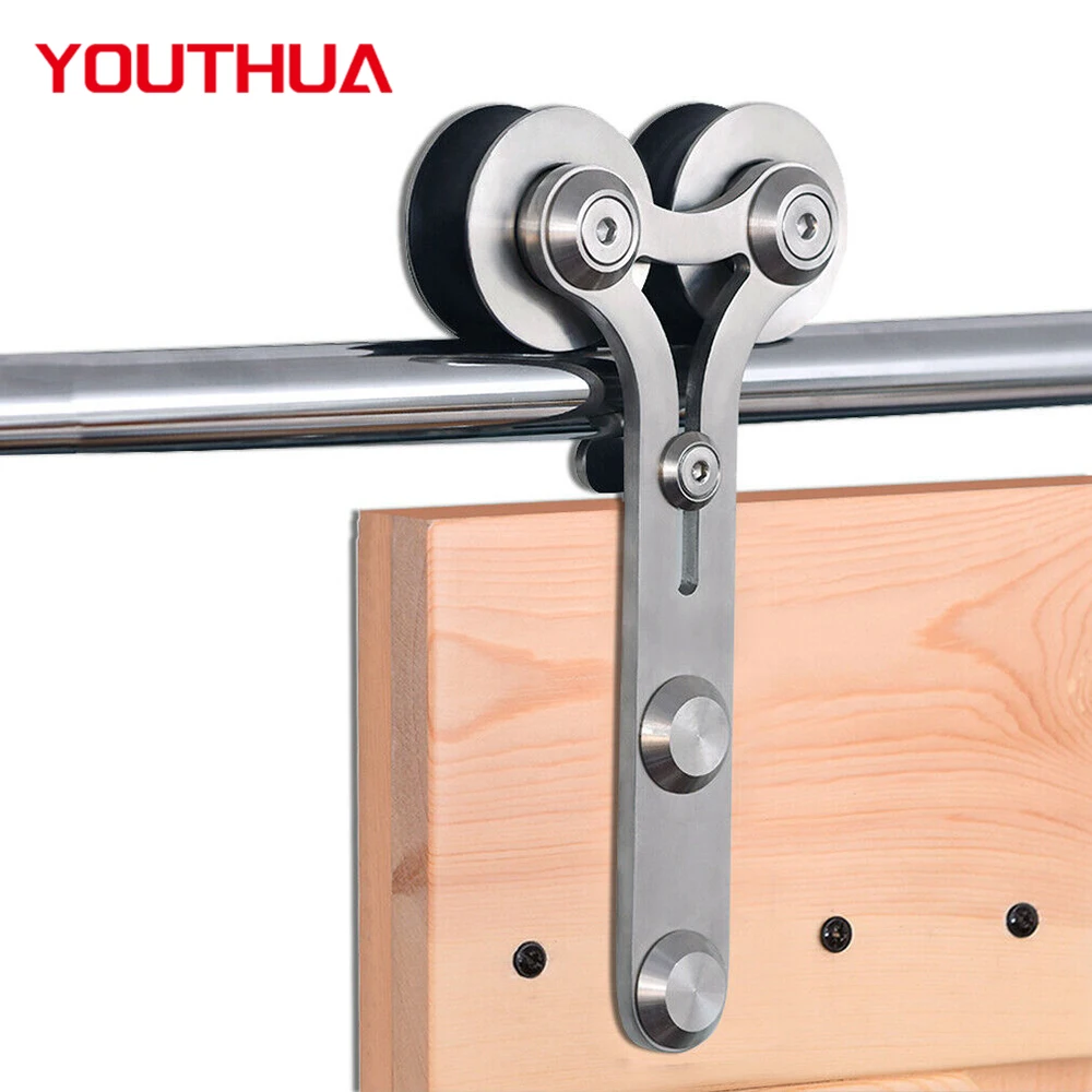 

YOUTHUA 4-16FT Barn Door Hardware Kit Y-shaped Sliding Door Hardware Track Kit Stainless Steel for Single Door Hardware Hanger