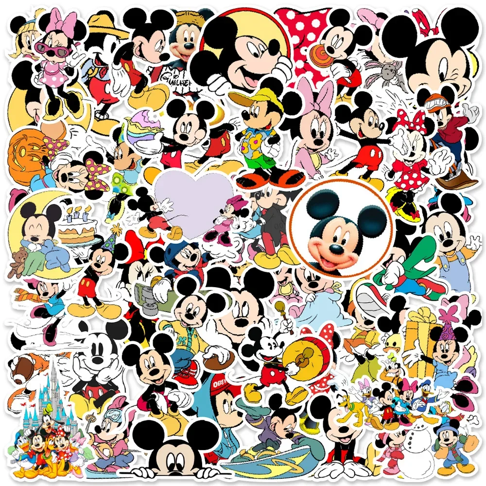 50pcs Cute Cartoon Anime Mickey Mouse Kids Waterproof Sticker