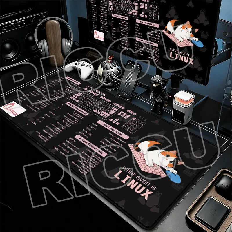 

RICCU Linux Commands shortcut key Line Mouse Pad Large PC accessories XXL Mousepad expand programming Office mat Desk Mat carpet