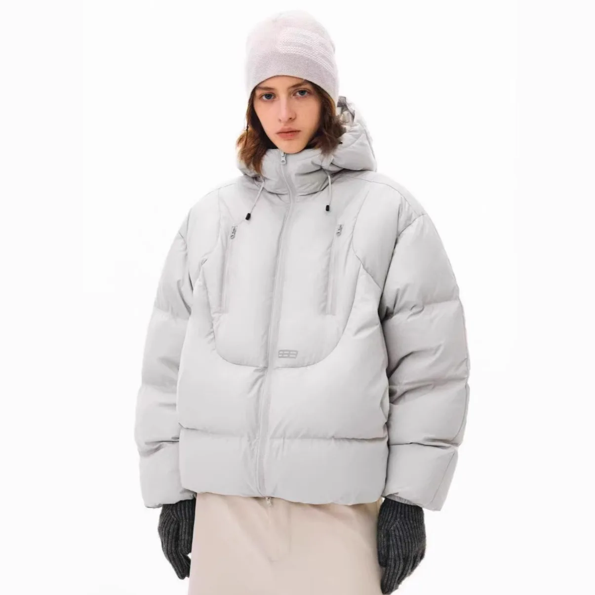 2026 double pull hooded three-dimensional short couple down cotton clothes winter men ,women with the same new loose warm jacket