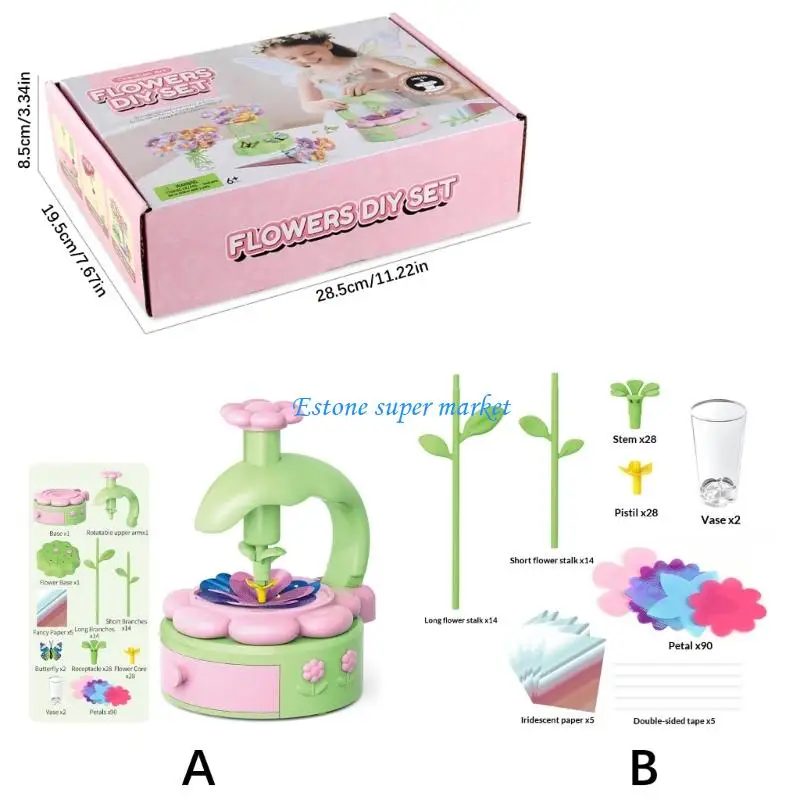 090B Sáng Tạo Hoa Máy Làm Hoa Dập Nổi Máy Mầm Non Mẫu Giáo Lớp Học Đồ Chơi Thủ Công Trẻ Quà Tặng Sinh Nhật