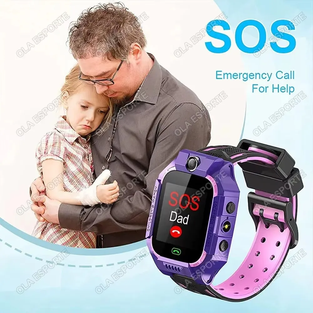 Kid Smart Watch 2024 New Sim Card Smartwatch For Children Sos Call Phone Camera Voice Chat Photo Boy Girl Gift Color Screen C002