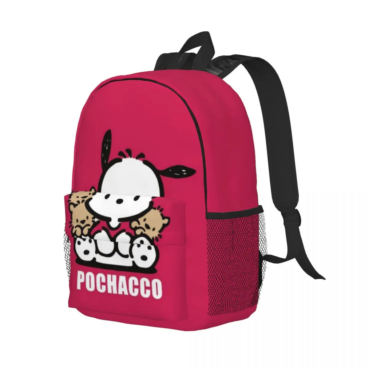 Pochacco 15-Inch Waterproof Backpack - Lightweight Travel Bag with Multiple Pockets for Organization