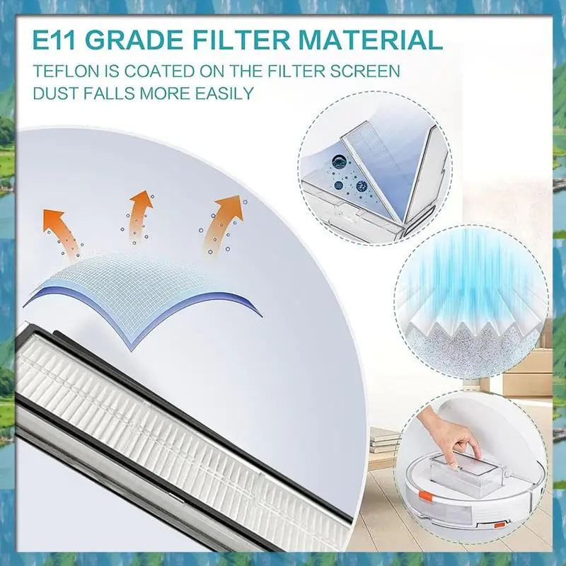 The 12PCS Replacement Filter For Roborock S8 Maxv Ultra/G20S/S8pro Maxv Robot Vacuum Parts Washable Filters