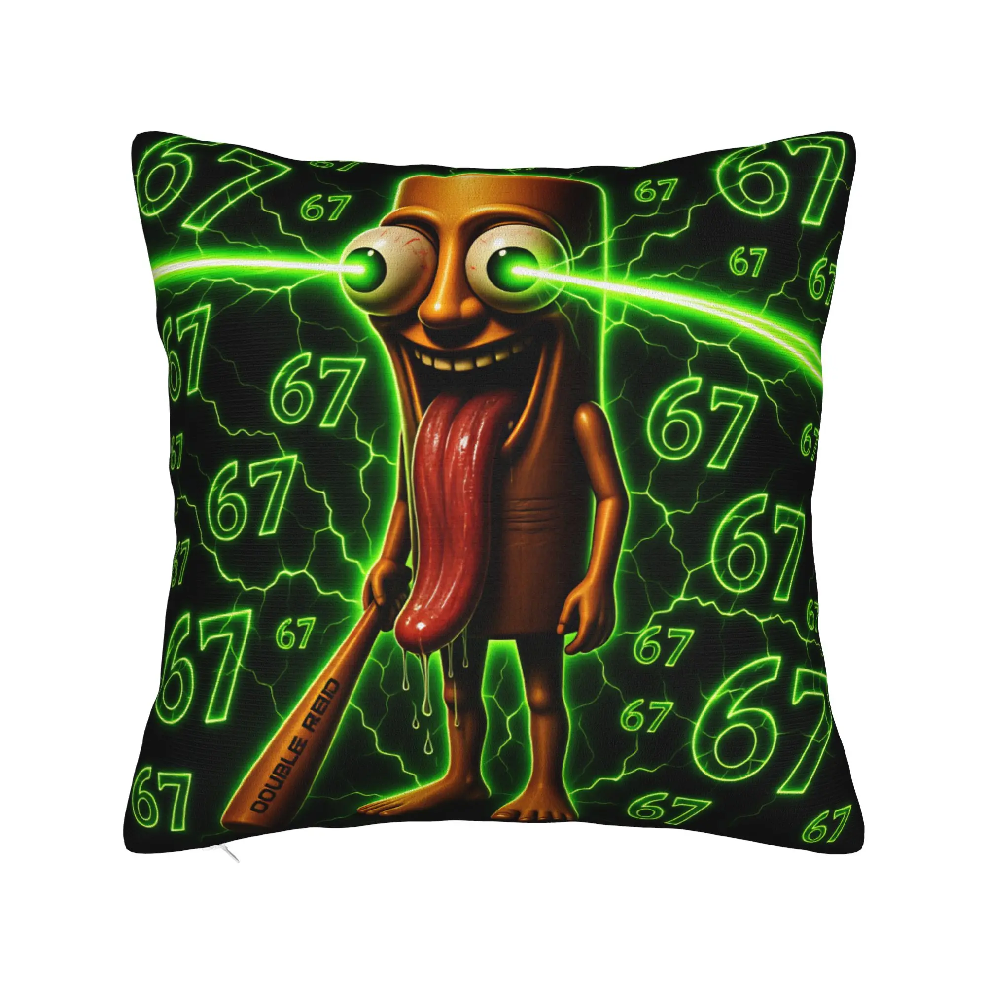67 Meme Laser Eyes Funny Tung Sahur Pillow Case  Soft Pillow Cover For Office Car Home Decor Fashion Pillowcases