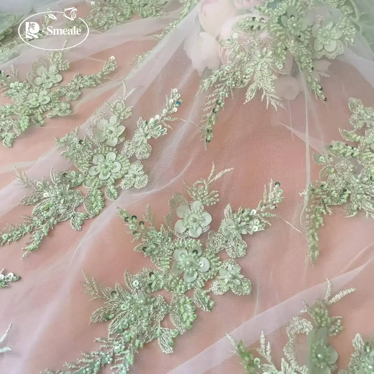 

25 Color Beaded Sequin Wedding Dress Bridal Lace Fabric Embroidery Decals,Children's Clothing Flowers .DIY Sewing Accessories