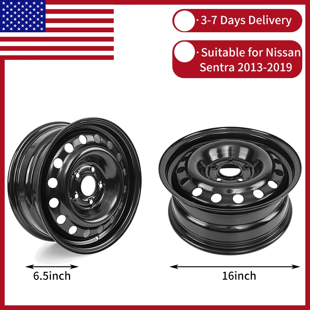 

1PC 16X6.5 Inch Black Steel Wheel Replacement Wheel Hub Suitable for Model Nissan Sentra 2013-2019