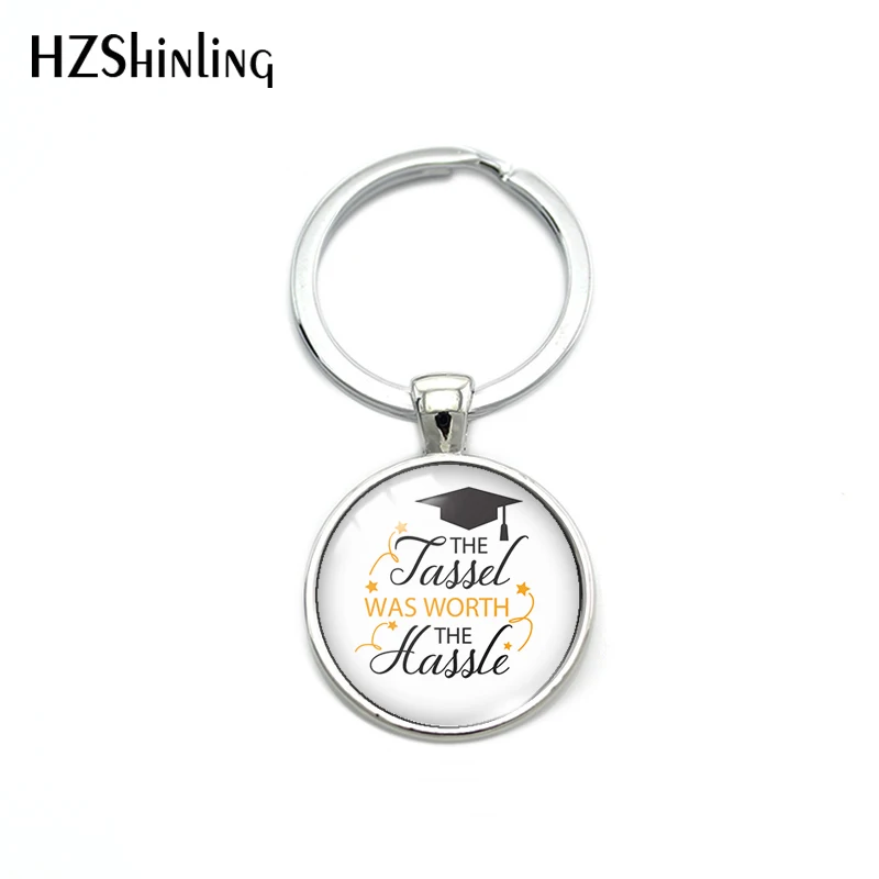 Graduation gifts for students Keychain Glass Cabochon Dome Pendants Key Holder Best Gifts for Teacher's Day