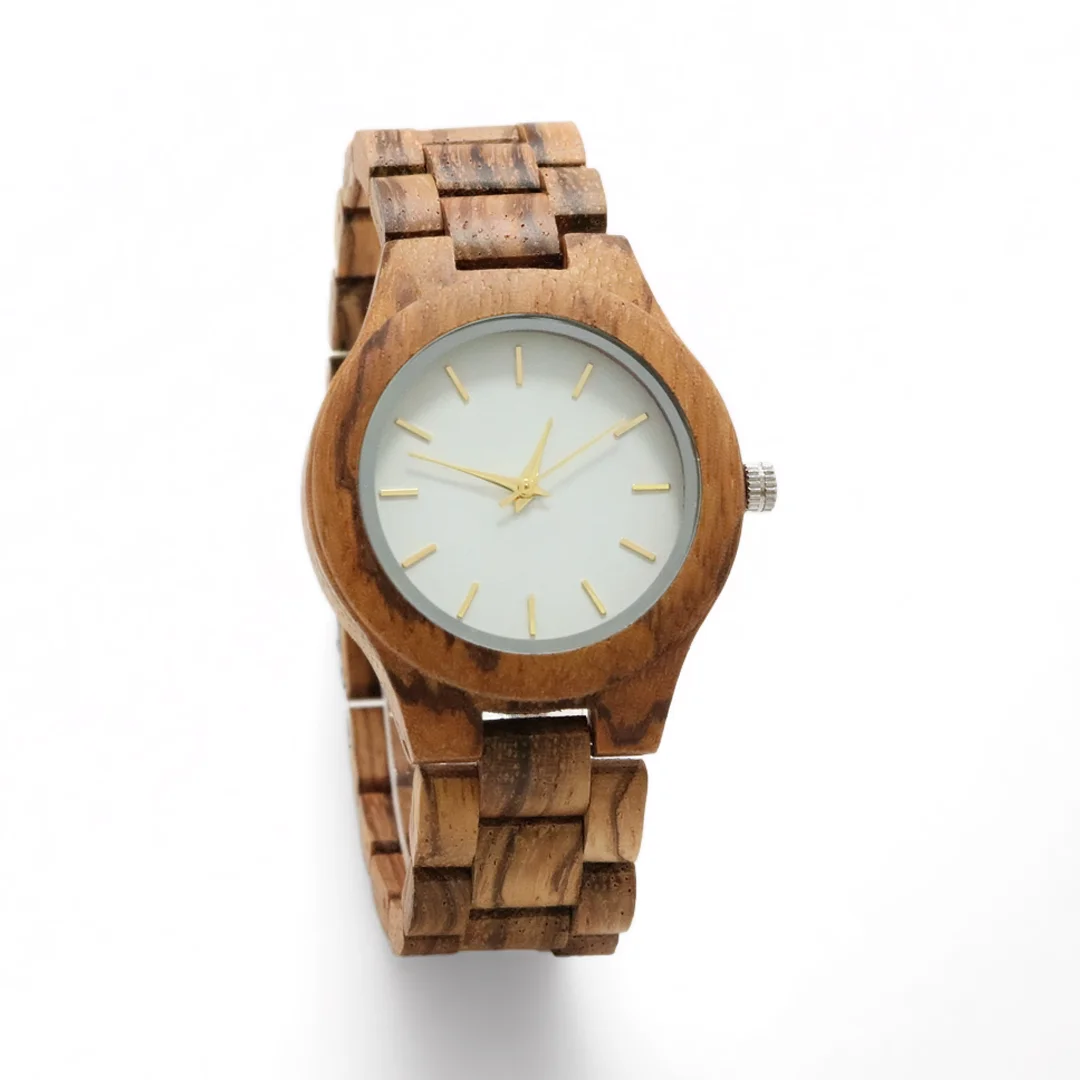 Fashion Wood Wrist Watches For Women Gold Watch Luxury Casual Simulated Diamond Dial Anniversary Personalized Gifts for Ladies