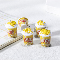 New 5pcs Cute Mini Popcorn Resin Charms Simulated Food Pendant For Jewelry Making Diy Earring Keychain Jewelry Accessories