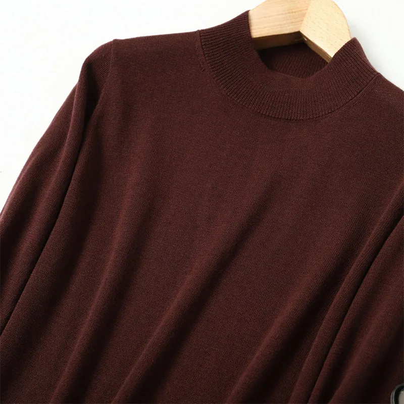 Women\'s 85% Silk 15% Cashmere Mock Neck everyday Long Sleeve Pullover Sweater Top Shirt JN550