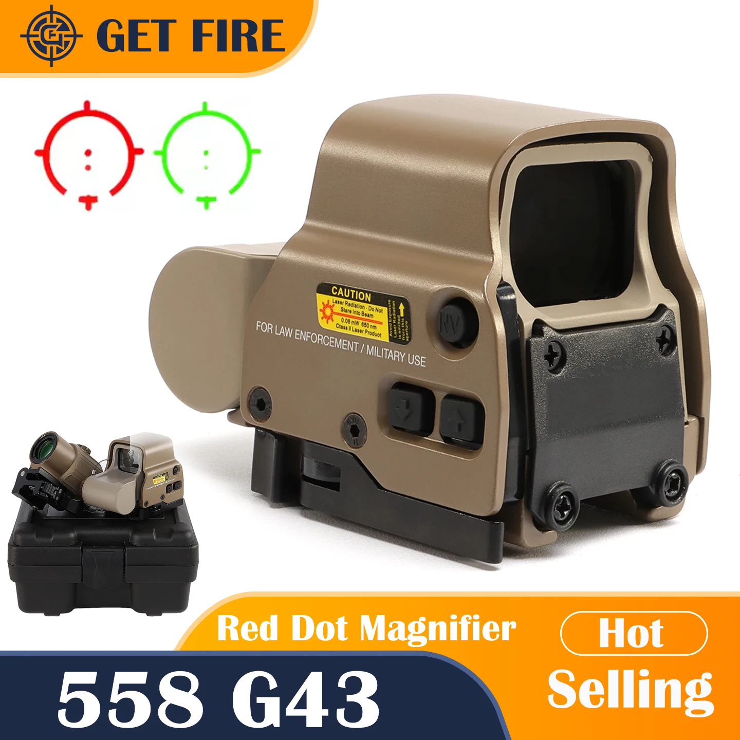 Тактическая лупа для страйкбола 558G43 558 553 EXPS3 Red Dot Combo Scope Optics QD Mount Weaver Fit 20 мм Крепление на рейку с полной маркировкой