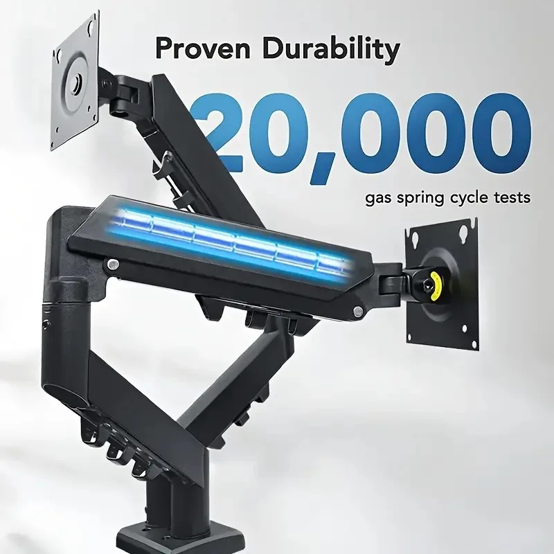 Image 6: Bras de moniteur unique à réserve de poids élevée jusqu'à 10 kg, support de moniteur réglable avec 180 °   Inclinable pivotant 360 °   Rotation pour le bureau à domicile