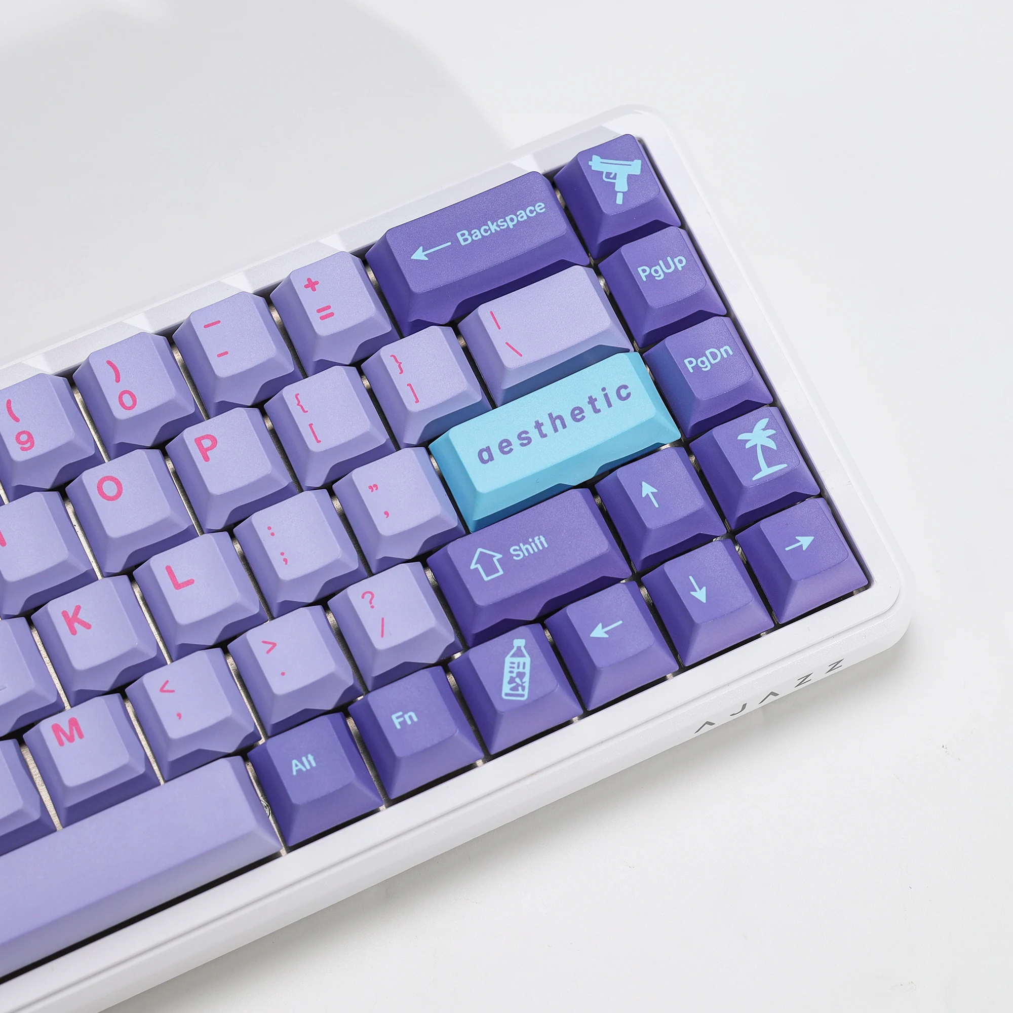 KBDiy GMK Keycaps Retro GMK Vaporwave Cherry Profile PBT Alice Keycap für 75 % magnetische Schalter Gaming Mechanisches Tastatur-Kit – Detail 13