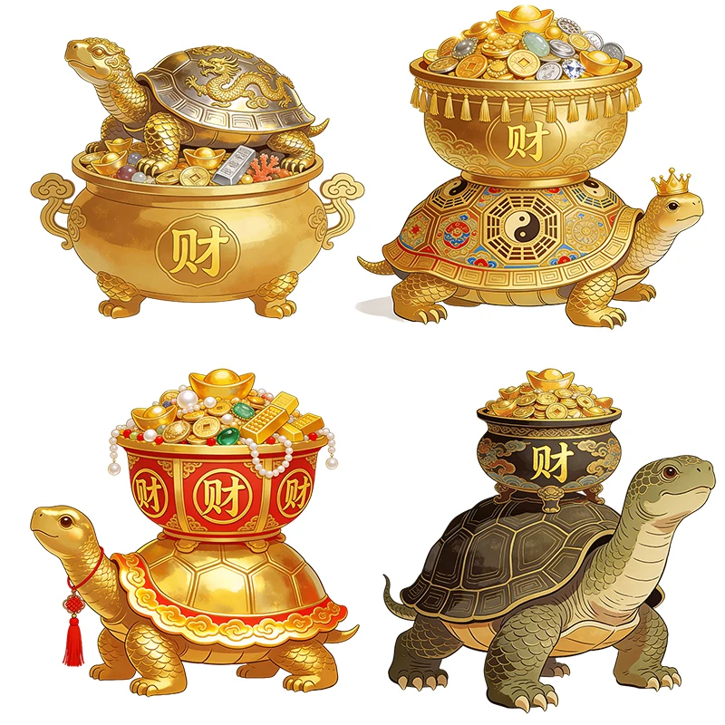 Three Ratels CD349 Mysterious Wealth Turtle Wall Stickers for Home Decoration Door Stickers Lucky Car decals