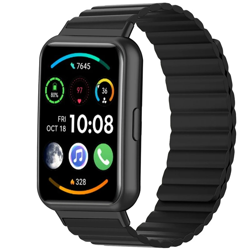ซิลิโคนแม่เหล็กสำหรับ Huawei Watch 2 SmartWatch Band ทนทานสร้อยข้อมือนาฬิกาแฟชั่นเข็มขัดสวมใส่-ต่อต้านสายรัดข้อมือ