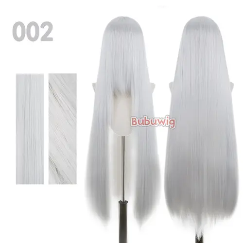 Bubuwig Synthetic Hair 100cm Long Straight Pure Color Cosplay Wigs Over 100 Colors Black White Red Blue Brown Wig Heat Resistant - Image 82