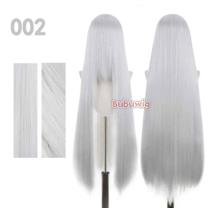 Bubuwig Synthetic Hair 100cm Long Straight Pure Color Cosplay Wigs Over 100 Colors Black White Red Blue Brown Wig Heat Resistant - Image 82