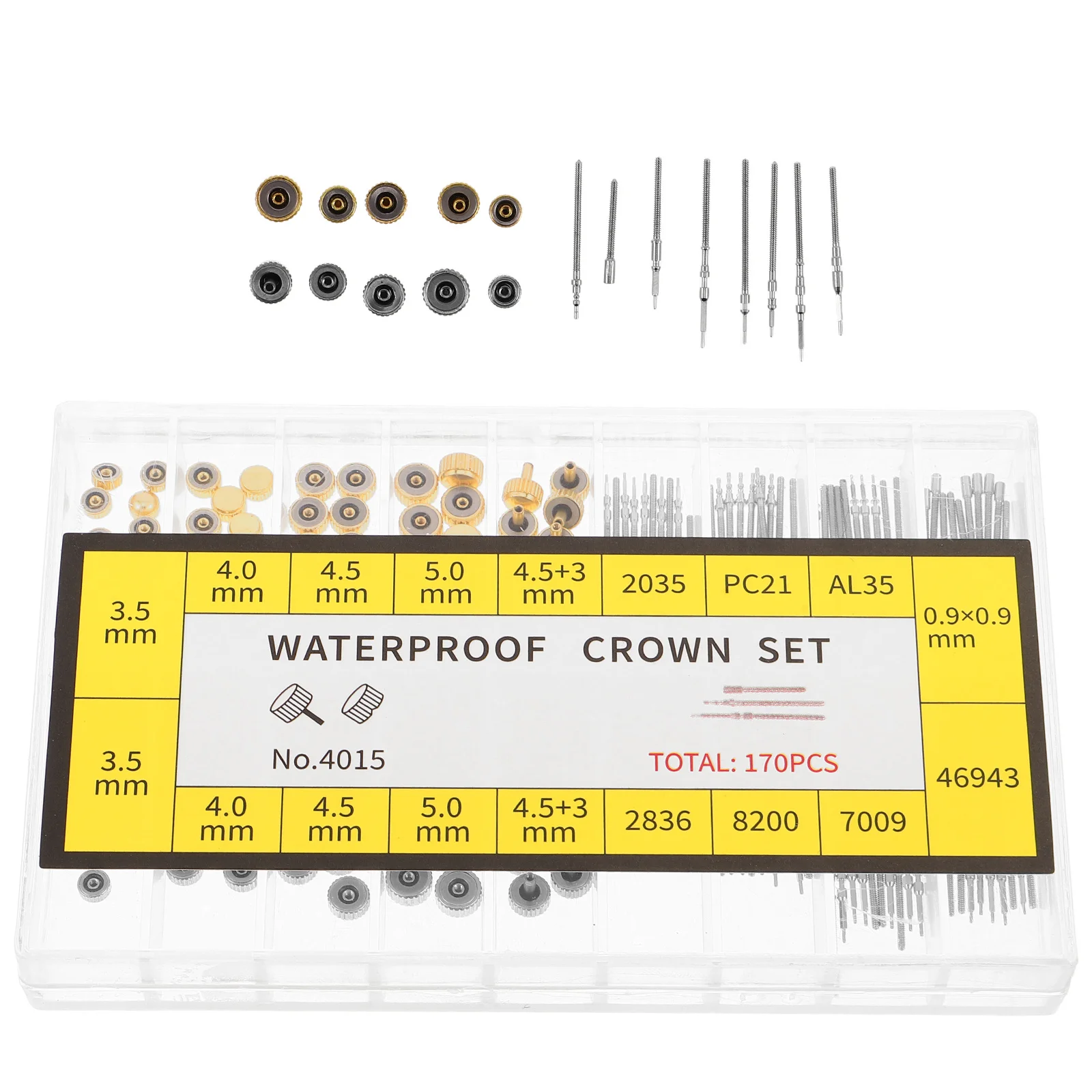 

1 Box Watch Crown Repair Kit Gold Silver Watch Accessory Set Includes Spring Bar Stem Replacement Parts Storage Box