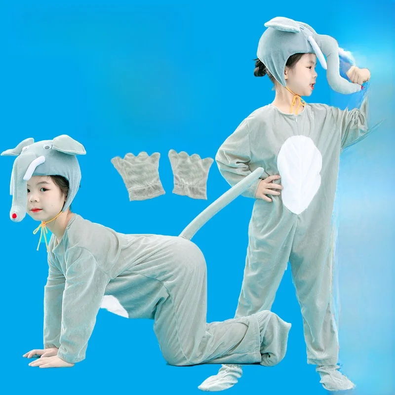 

Костюм слона для детей и взрослых на Хэллоуин, танцевальный наряд, зимний сценический костюм, традиционный ханьфу