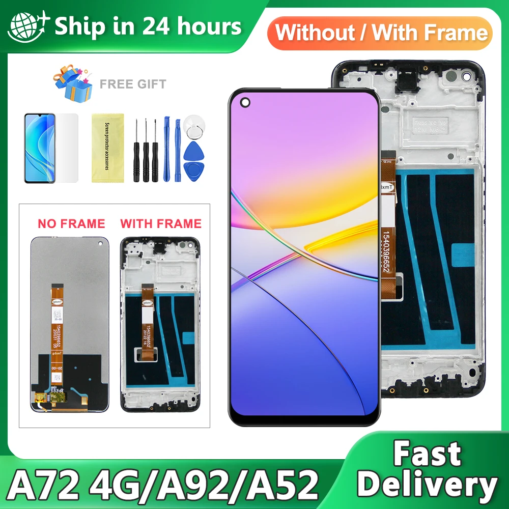 

6,5 ''ЖК-дисплей для OPPO A72 4G A52 A92 CPH2067, ЖК-дисплей для замены для A72 A52 A9 дисплей