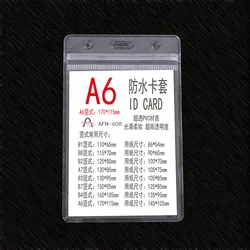 10pcs A6 Waterproof Vertical Transparent PVC Plastic Work Zipper Badges ID Card Holder Pocket Credit Passport Swim Seal Card Bag