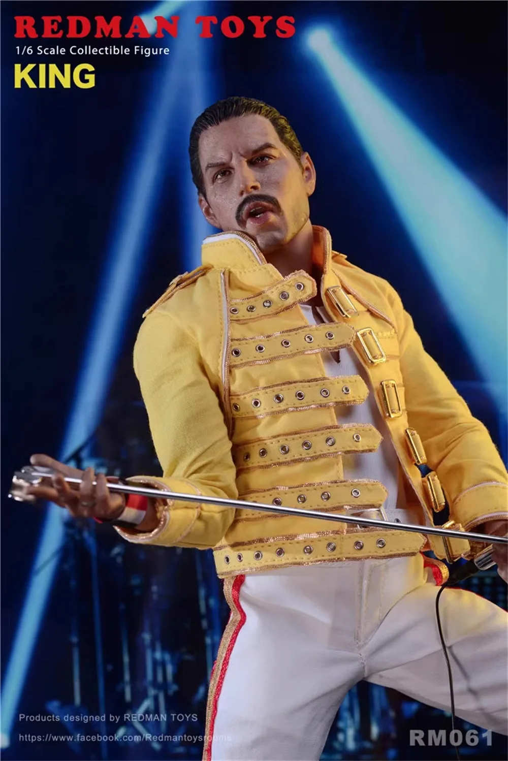 

REDMAN RM061 Crazy Music Rocky King of the Queen Rock Band Singer Idol Set with Platform Gift For Collect Birthday Party 1/6