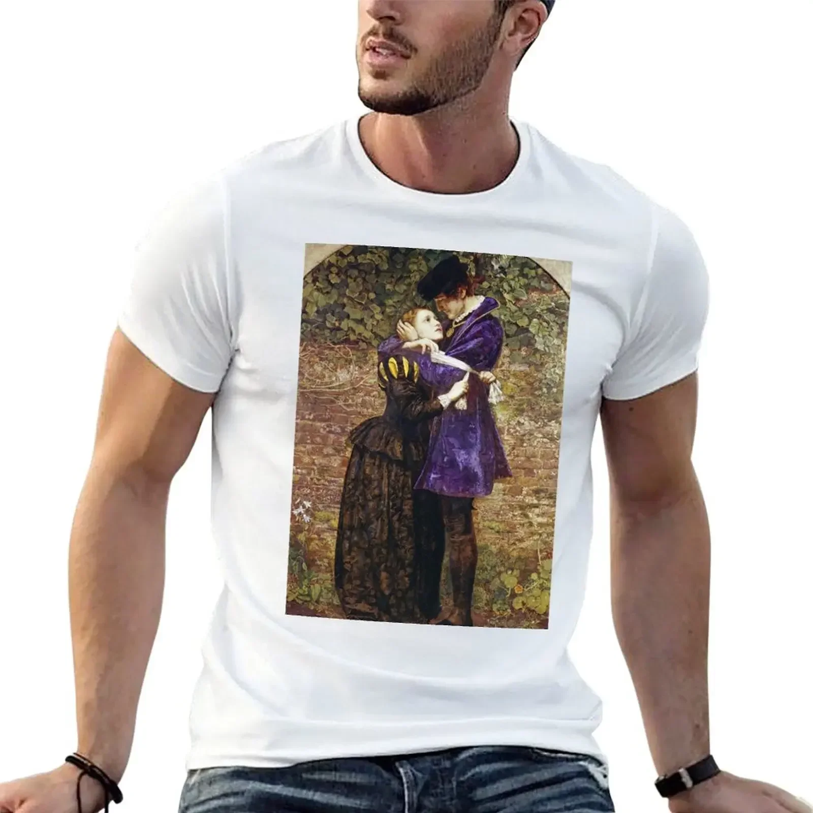 John Everett Millais - The Huguenot T-Shirt plus size clothes summer tops oversized graphic tee slim fit t shirts for men