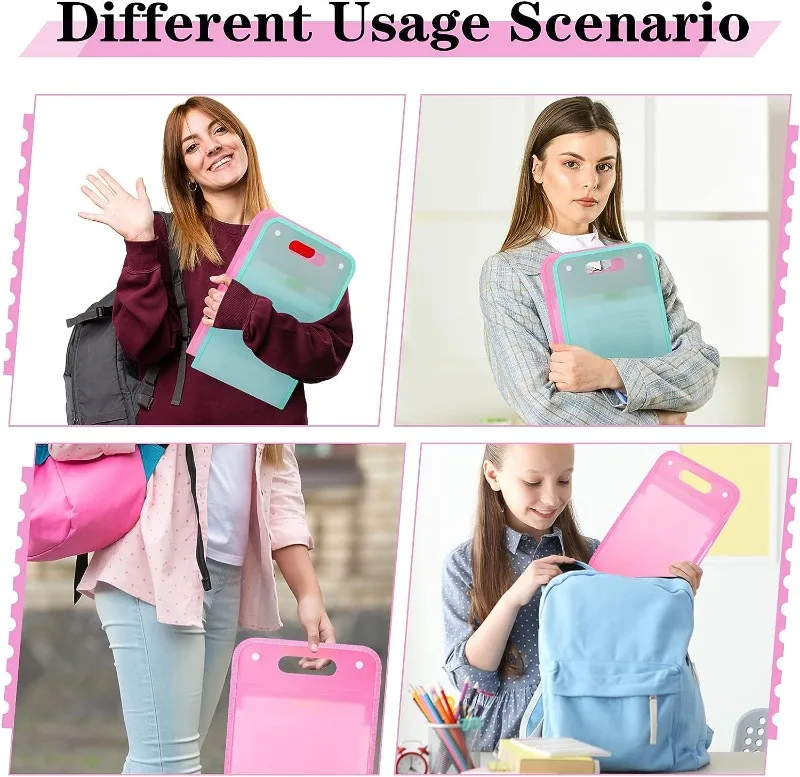 Expanding File Bag Pockets Accordion Bags Multi-Layer 13-Compartment Vertical File Paper Storage Bag A4 Folder Multi-Functional