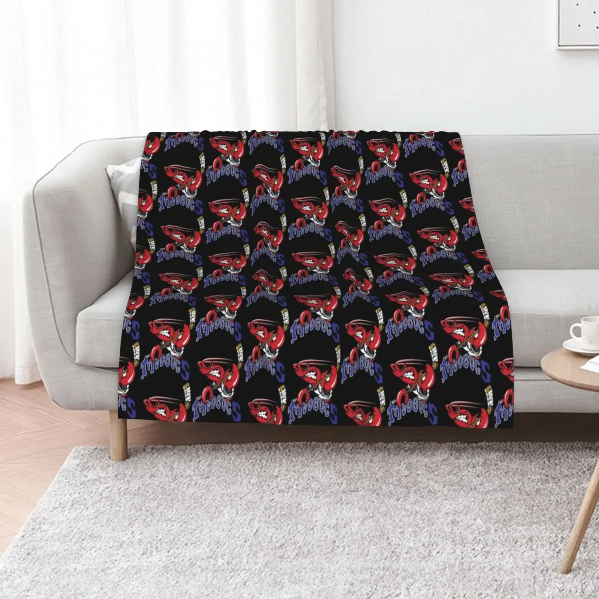 

Bossier Shreveport Mudbugs Ice Hockey Throw Blanket Plaid blankets and throws Hairy Sofa Blankets