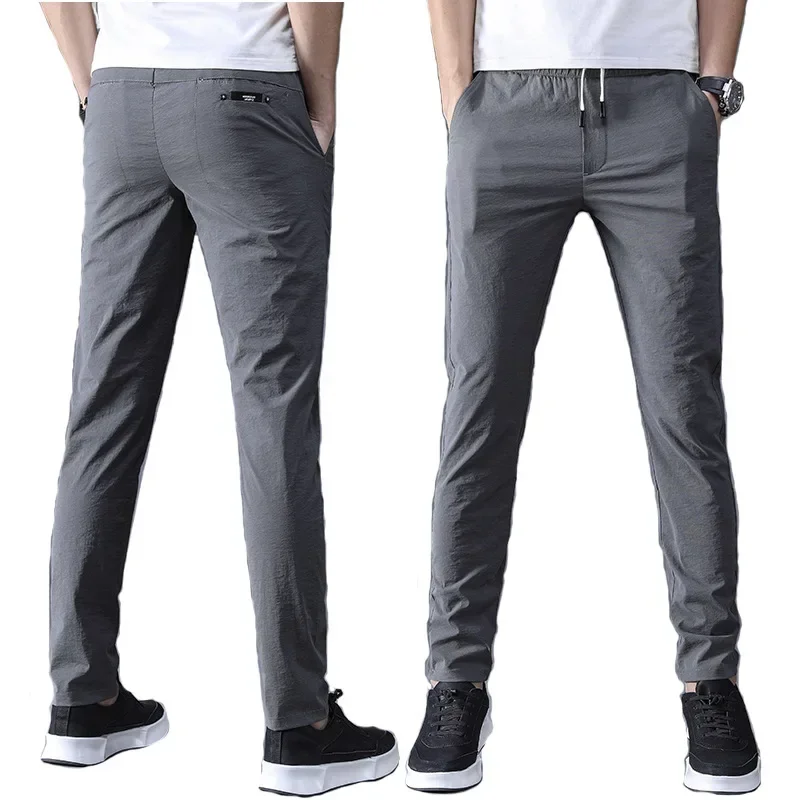 MRMT 2024 Brand Summer Men's Trousers Super Thin Breathable Stretch Trend To Trim Pants for Male Small Foot Casual Trouser