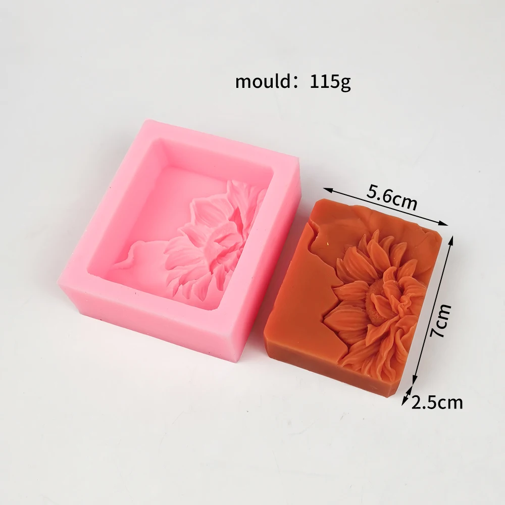 

New square 2D carved soap mold soap mold hand mold clay resin candle mold