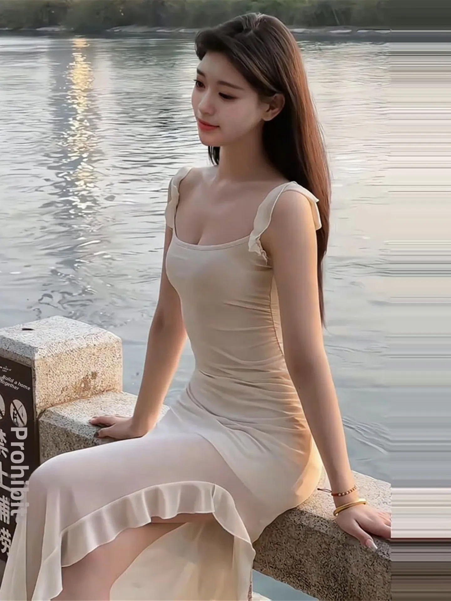 

Elegant Irregular Lace Strap Dress Women Summer 2026 Fashion Sexy Pure Desire Long Dress Sweet Fit High Waist Tourist Scene