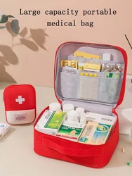 Portable First Aid Kit Medical Emergency Kit Medicine Storage Bag Convenient Outdoor Large Capacity Storage Organizer