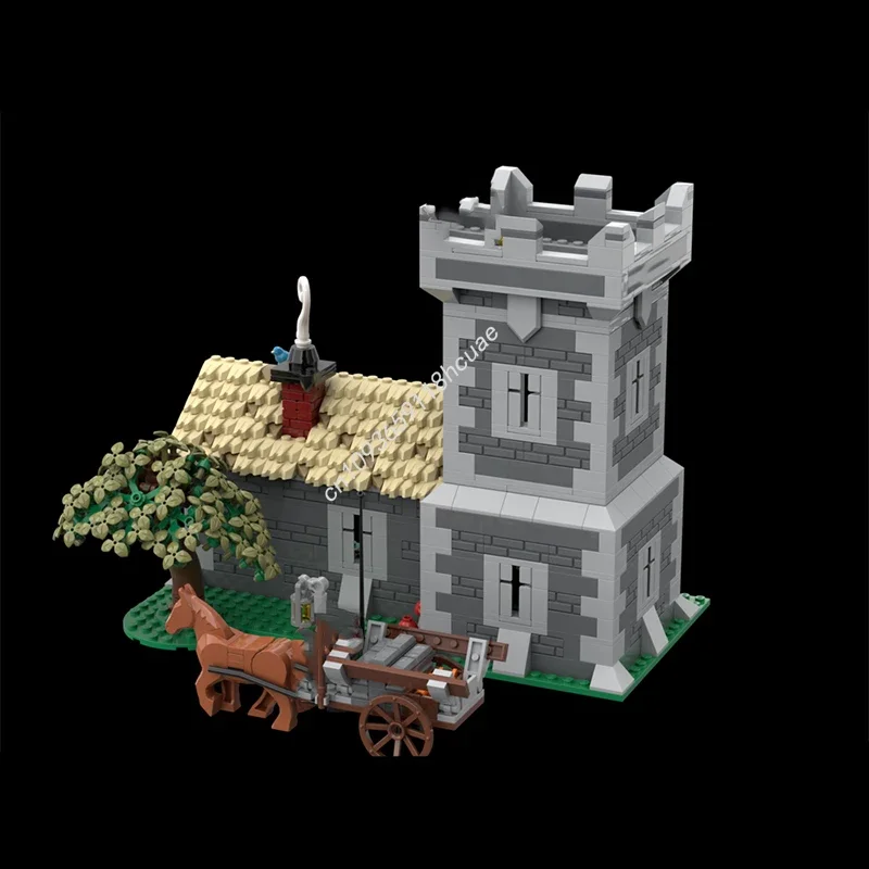

1044pcs MOC Blacksmith Castle Building Blocks Adult collector Children's Model Construction DIY Assemble Christmas toy Gift