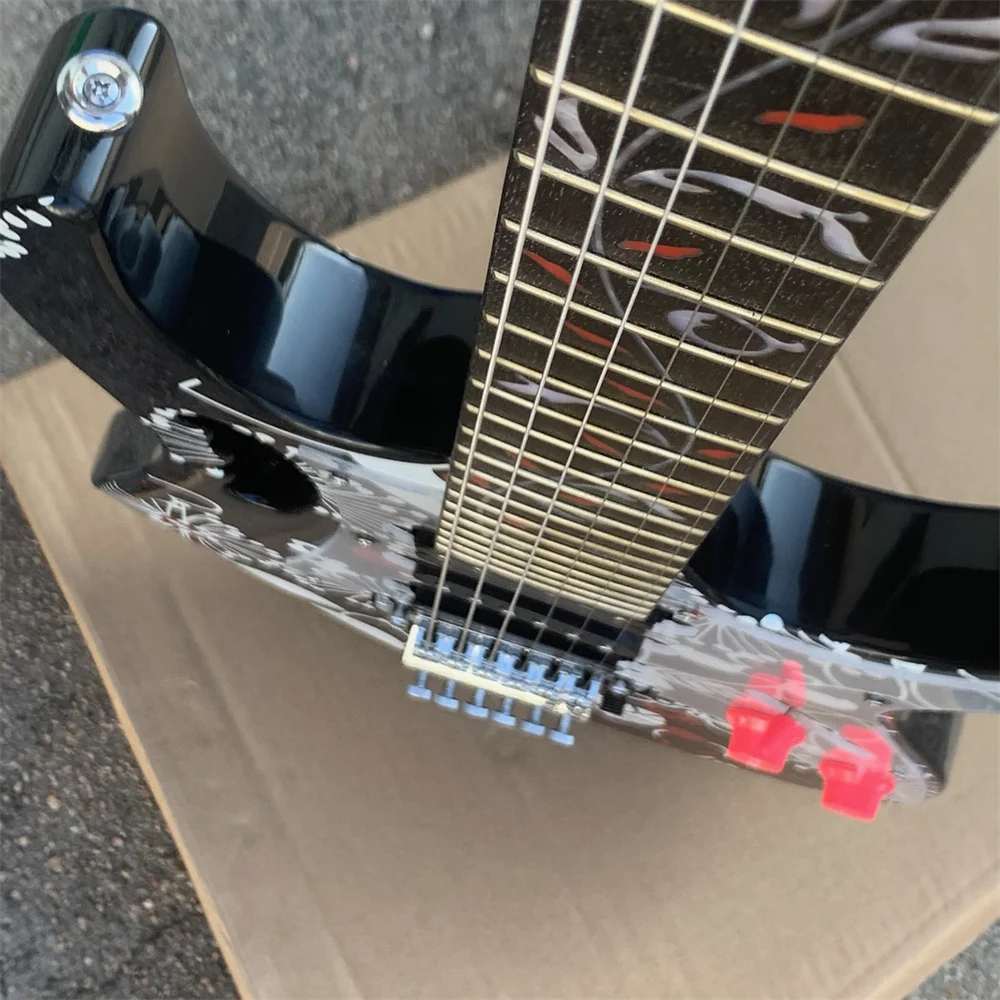 In stock high quality custom version of surfer black double roll electric guitar tree of life inlay free shipping guitarra