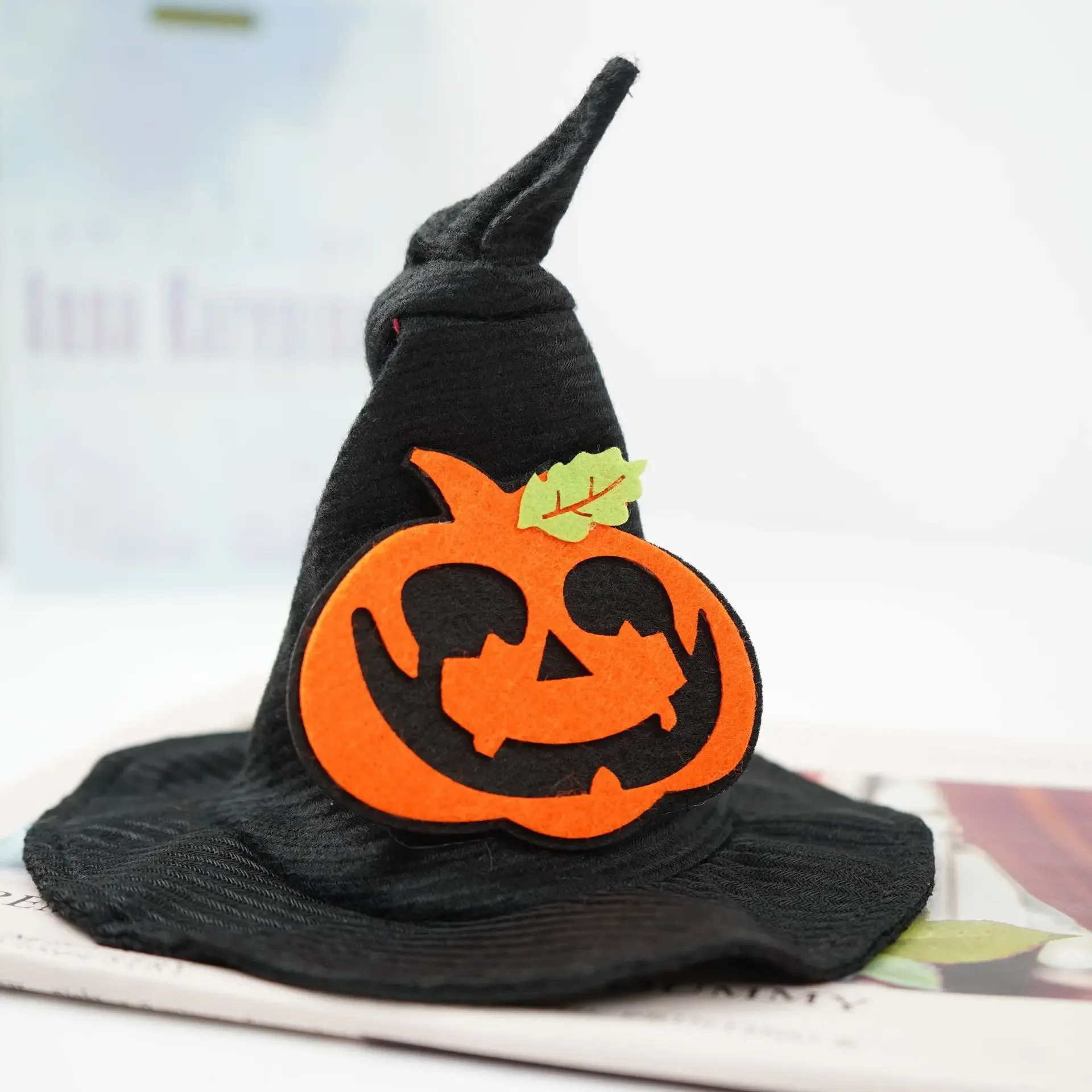 Halloween Cute Pet Hats AdjustableWitch Hat for Cats Dogs Cosplay Witch Hat With Pumpkin Ornaments Halloween Pet Costume