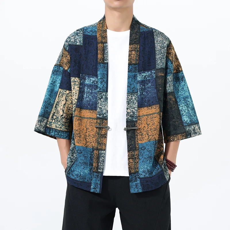 

2025 Ethnic Style Print Yukata Men Women Fashion Shirt Cardigan Asian Clothes Men Harajuku Blouse Japanese Cosplay Kimono