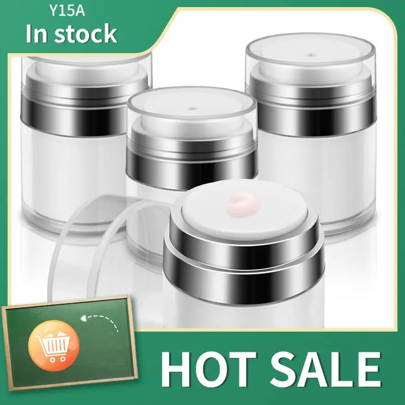 Y15A ขวดปั๊มสุญญากาศ, ขวดครีมแบบเติมได้ ขวดสุญญากาศ ขนาดพกพา สำหรับครีมและโลชั่น 4 ชิ้น