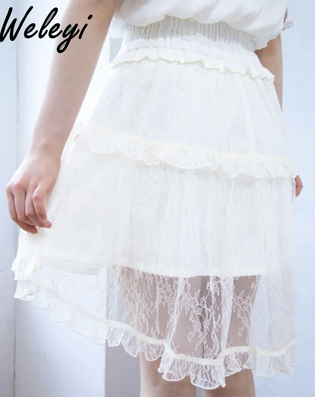 Ropa Mujer Jirai Kei Skirt Korean Fashion Spring and Summer Versatile Cute Mine Mass Produced Multi Layer Lace Ruffle Edge Falda