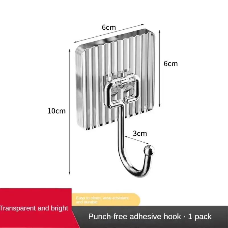 Perchas de acrílico transparente para almacenamiento de ropa, gancho adhesivo extraíble, multifuncional, no deja marcas, 1/4 piezas